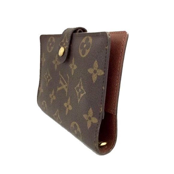 Louis Vuitton: Monogram "LV" Logo & Leather Folding Wallet/Agenda #030 - Picture 3 of 7